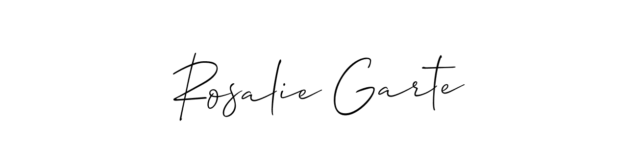 Check out images of Autograph of Rosalie Garte name. Actor Rosalie Garte Signature Style. Allison_Script is a professional sign style online. Rosalie Garte signature style 2 images and pictures png
