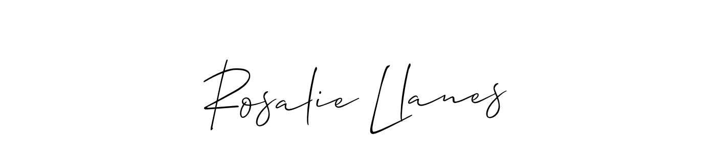 Make a beautiful signature design for name Rosalie Llanes. With this signature (Allison_Script) style, you can create a handwritten signature for free. Rosalie Llanes signature style 2 images and pictures png
