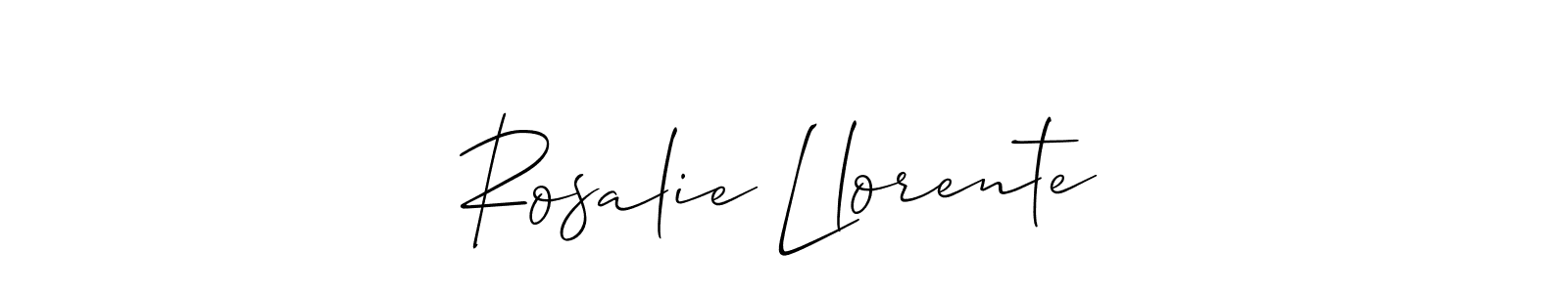 Make a short Rosalie Llorente signature style. Manage your documents anywhere anytime using Allison_Script. Create and add eSignatures, submit forms, share and send files easily. Rosalie Llorente signature style 2 images and pictures png