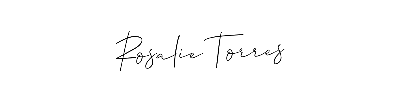 Use a signature maker to create a handwritten signature online. With this signature software, you can design (Allison_Script) your own signature for name Rosalie Torres. Rosalie Torres signature style 2 images and pictures png