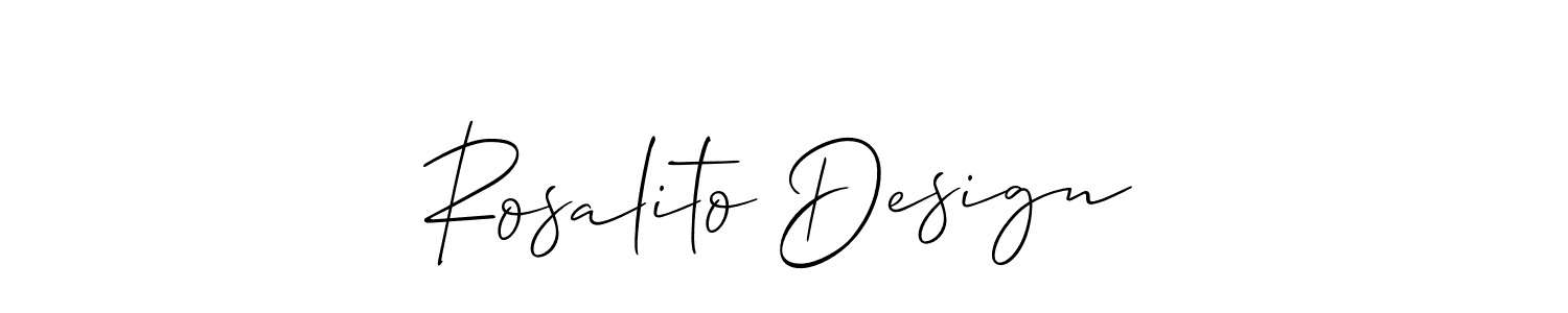 The best way (Allison_Script) to make a short signature is to pick only two or three words in your name. The name Rosalito Design include a total of six letters. For converting this name. Rosalito Design signature style 2 images and pictures png