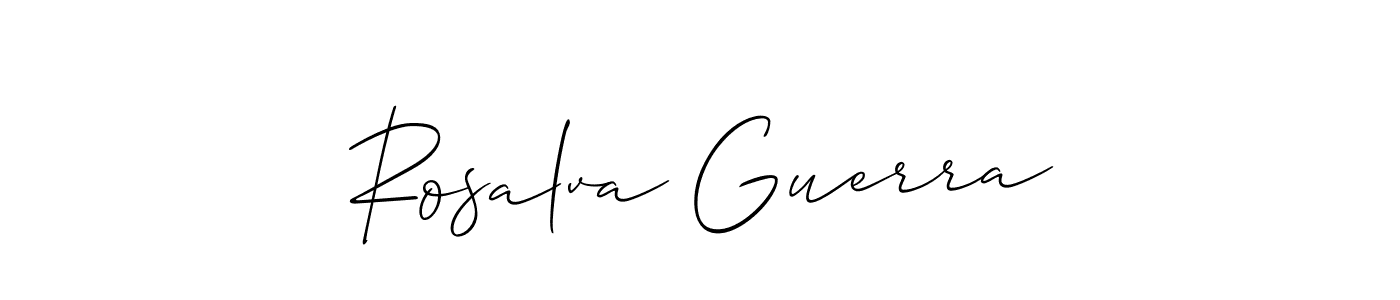How to make Rosalva Guerra name signature. Use Allison_Script style for creating short signs online. This is the latest handwritten sign. Rosalva Guerra signature style 2 images and pictures png