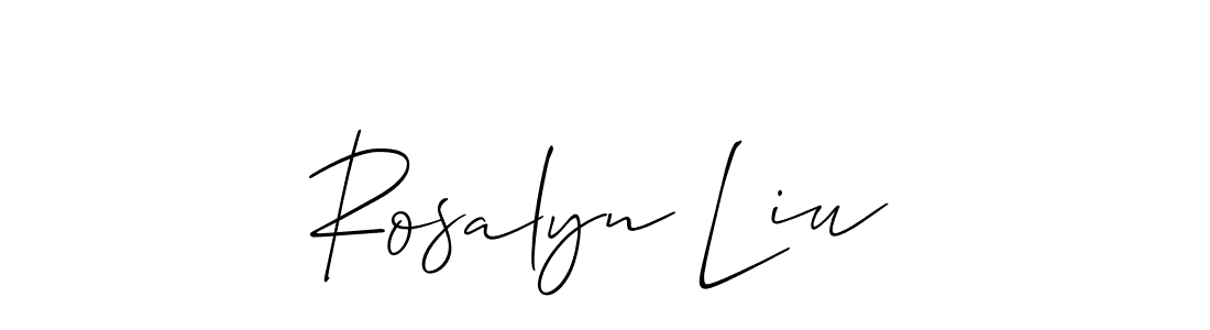 How to Draw Rosalyn Liu signature style? Allison_Script is a latest design signature styles for name Rosalyn Liu. Rosalyn Liu signature style 2 images and pictures png