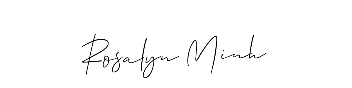 This is the best signature style for the Rosalyn Minh name. Also you like these signature font (Allison_Script). Mix name signature. Rosalyn Minh signature style 2 images and pictures png