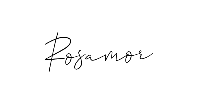 The best way (Allison_Script) to make a short signature is to pick only two or three words in your name. The name Rosamor include a total of six letters. For converting this name. Rosamor signature style 2 images and pictures png