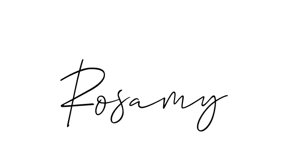 You should practise on your own different ways (Allison_Script) to write your name (Rosamy) in signature. don't let someone else do it for you. Rosamy signature style 2 images and pictures png