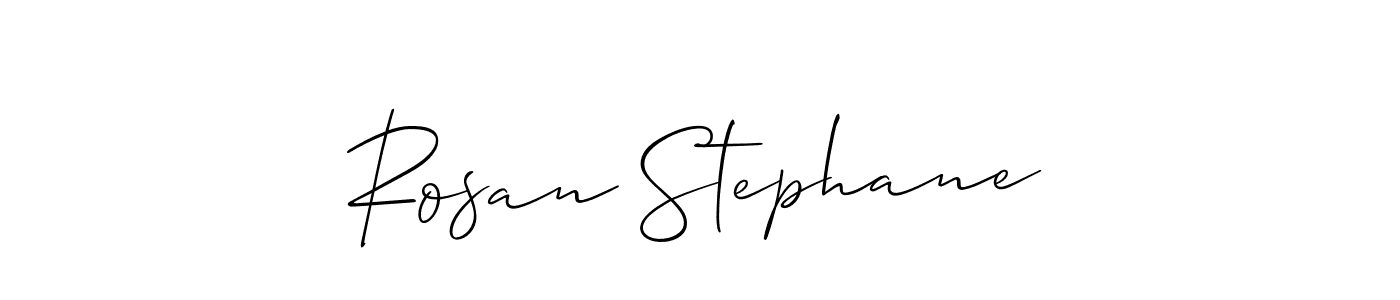 if you are searching for the best signature style for your name Rosan Stephane. so please give up your signature search. here we have designed multiple signature styles  using Allison_Script. Rosan Stephane signature style 2 images and pictures png