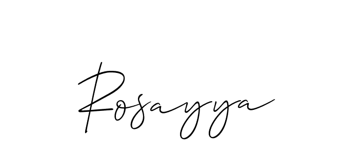 Make a short Rosayya signature style. Manage your documents anywhere anytime using Allison_Script. Create and add eSignatures, submit forms, share and send files easily. Rosayya signature style 2 images and pictures png