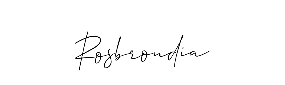 Design your own signature with our free online signature maker. With this signature software, you can create a handwritten (Allison_Script) signature for name Rosbrondia. Rosbrondia signature style 2 images and pictures png