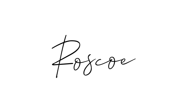 Make a beautiful signature design for name Roscoe. With this signature (Allison_Script) style, you can create a handwritten signature for free. Roscoe signature style 2 images and pictures png