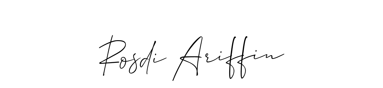 Design your own signature with our free online signature maker. With this signature software, you can create a handwritten (Allison_Script) signature for name Rosdi Ariffin. Rosdi Ariffin signature style 2 images and pictures png