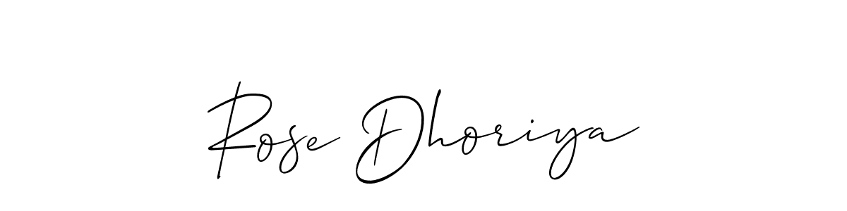 Also we have Rose Dhoriya name is the best signature style. Create professional handwritten signature collection using Allison_Script autograph style. Rose Dhoriya signature style 2 images and pictures png