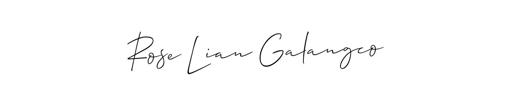 Create a beautiful signature design for name Rose Lian Galangco. With this signature (Allison_Script) fonts, you can make a handwritten signature for free. Rose Lian Galangco signature style 2 images and pictures png