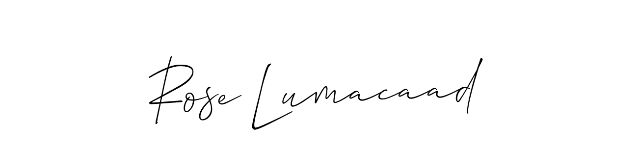 Make a beautiful signature design for name Rose Lumacaad. With this signature (Allison_Script) style, you can create a handwritten signature for free. Rose Lumacaad signature style 2 images and pictures png