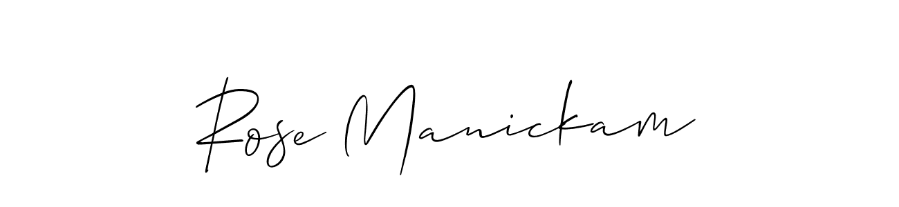 Make a short Rose Manickam signature style. Manage your documents anywhere anytime using Allison_Script. Create and add eSignatures, submit forms, share and send files easily. Rose Manickam signature style 2 images and pictures png