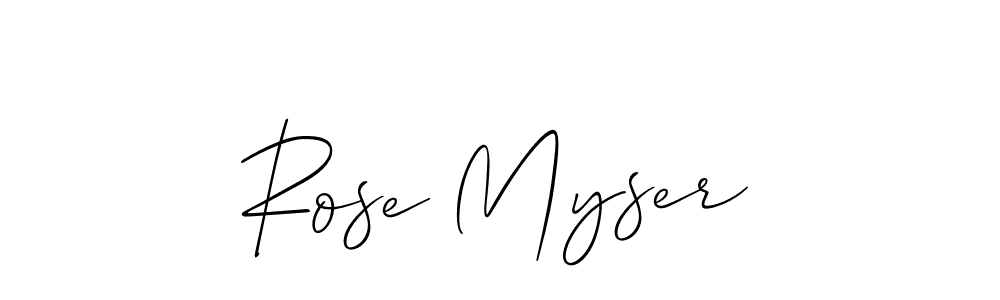 Similarly Allison_Script is the best handwritten signature design. Signature creator online .You can use it as an online autograph creator for name Rose Myser. Rose Myser signature style 2 images and pictures png