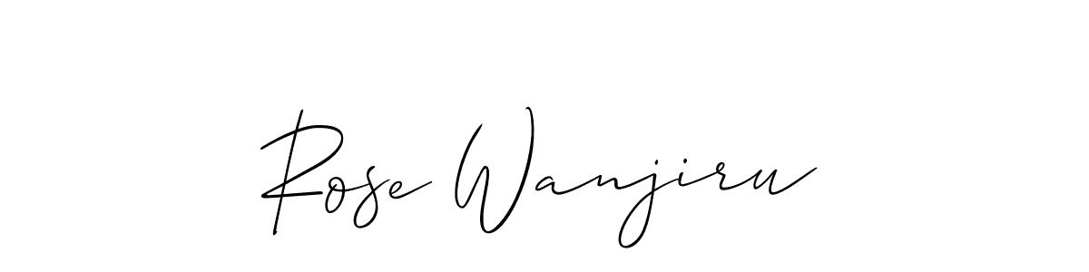 Also You can easily find your signature by using the search form. We will create Rose Wanjiru name handwritten signature images for you free of cost using Allison_Script sign style. Rose Wanjiru signature style 2 images and pictures png