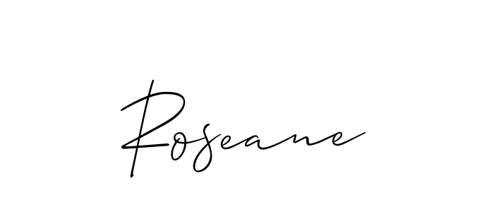 Use a signature maker to create a handwritten signature online. With this signature software, you can design (Allison_Script) your own signature for name Roseane. Roseane signature style 2 images and pictures png