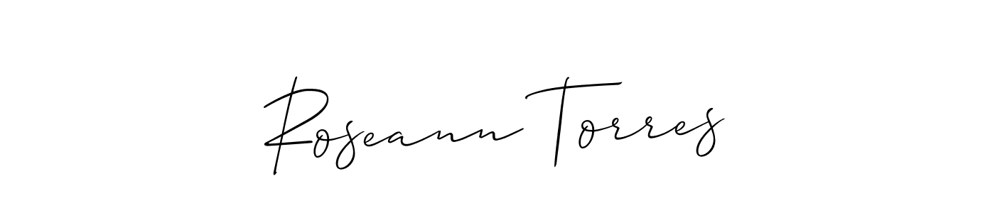 You should practise on your own different ways (Allison_Script) to write your name (Roseann Torres) in signature. don't let someone else do it for you. Roseann Torres signature style 2 images and pictures png