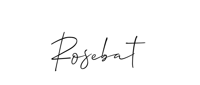 Use a signature maker to create a handwritten signature online. With this signature software, you can design (Allison_Script) your own signature for name Rosebat. Rosebat signature style 2 images and pictures png