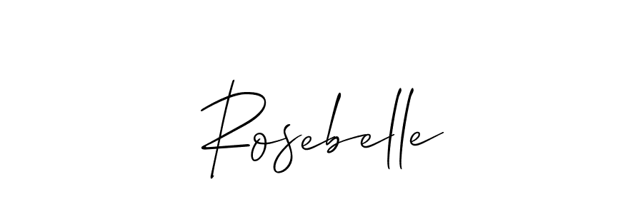 Allison_Script is a professional signature style that is perfect for those who want to add a touch of class to their signature. It is also a great choice for those who want to make their signature more unique. Get Rosebelle name to fancy signature for free. Rosebelle signature style 2 images and pictures png
