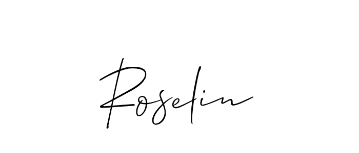 Use a signature maker to create a handwritten signature online. With this signature software, you can design (Allison_Script) your own signature for name Roselin. Roselin signature style 2 images and pictures png