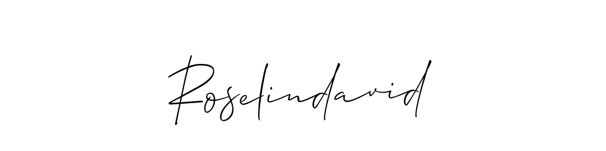 Allison_Script is a professional signature style that is perfect for those who want to add a touch of class to their signature. It is also a great choice for those who want to make their signature more unique. Get Roselindavid name to fancy signature for free. Roselindavid signature style 2 images and pictures png