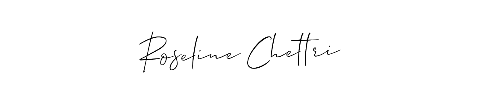 Use a signature maker to create a handwritten signature online. With this signature software, you can design (Allison_Script) your own signature for name Roseline Chettri. Roseline Chettri signature style 2 images and pictures png