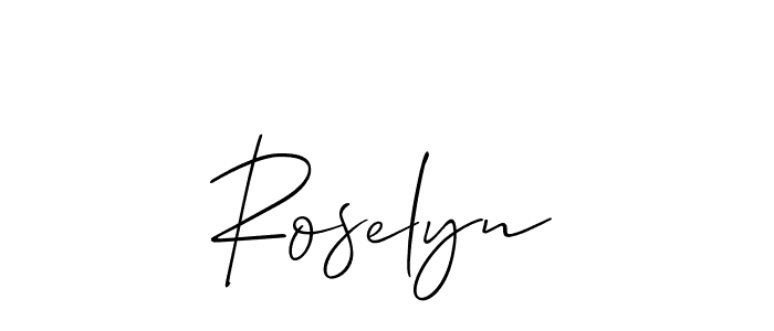 Design your own signature with our free online signature maker. With this signature software, you can create a handwritten (Allison_Script) signature for name Roselyn. Roselyn signature style 2 images and pictures png