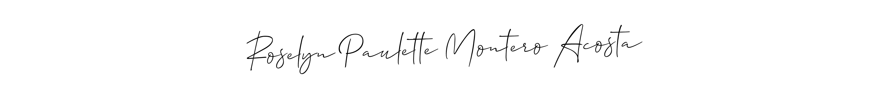 Design your own signature with our free online signature maker. With this signature software, you can create a handwritten (Allison_Script) signature for name Roselyn Paulette Montero Acosta. Roselyn Paulette Montero Acosta signature style 2 images and pictures png