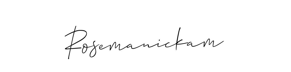 Use a signature maker to create a handwritten signature online. With this signature software, you can design (Allison_Script) your own signature for name Rosemanickam. Rosemanickam signature style 2 images and pictures png