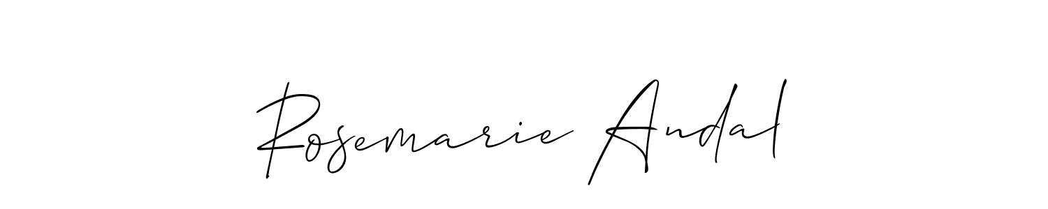 Design your own signature with our free online signature maker. With this signature software, you can create a handwritten (Allison_Script) signature for name Rosemarie Andal. Rosemarie Andal signature style 2 images and pictures png