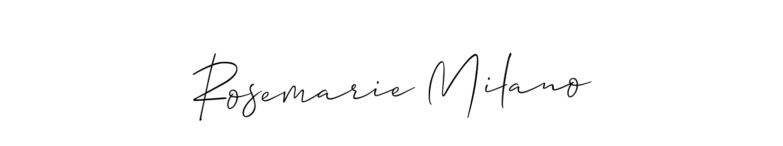 Allison_Script is a professional signature style that is perfect for those who want to add a touch of class to their signature. It is also a great choice for those who want to make their signature more unique. Get Rosemarie Milano name to fancy signature for free. Rosemarie Milano signature style 2 images and pictures png