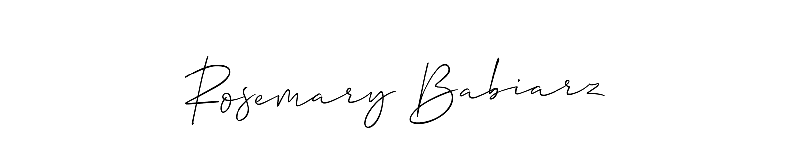Rosemary Babiarz stylish signature style. Best Handwritten Sign (Allison_Script) for my name. Handwritten Signature Collection Ideas for my name Rosemary Babiarz. Rosemary Babiarz signature style 2 images and pictures png