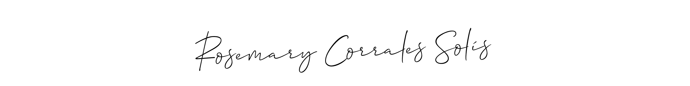 Make a short Rosemary Corrales Solís signature style. Manage your documents anywhere anytime using Allison_Script. Create and add eSignatures, submit forms, share and send files easily. Rosemary Corrales Solís signature style 2 images and pictures png