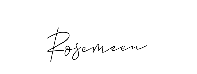 Make a short Rosemeen signature style. Manage your documents anywhere anytime using Allison_Script. Create and add eSignatures, submit forms, share and send files easily. Rosemeen signature style 2 images and pictures png