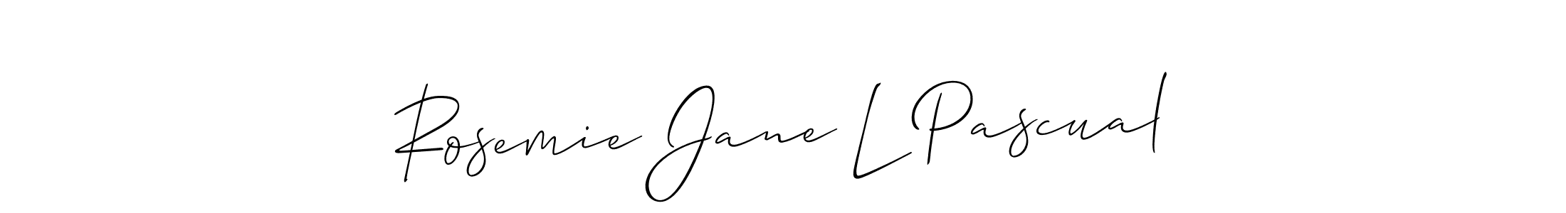 Make a beautiful signature design for name Rosemie Jane L Pascual. With this signature (Allison_Script) style, you can create a handwritten signature for free. Rosemie Jane L Pascual signature style 2 images and pictures png