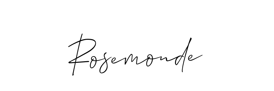 Allison_Script is a professional signature style that is perfect for those who want to add a touch of class to their signature. It is also a great choice for those who want to make their signature more unique. Get Rosemonde name to fancy signature for free. Rosemonde signature style 2 images and pictures png