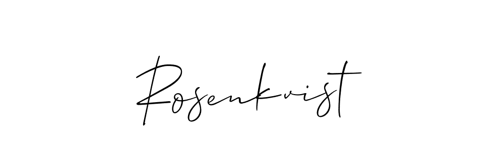 It looks lik you need a new signature style for name Rosenkvist. Design unique handwritten (Allison_Script) signature with our free signature maker in just a few clicks. Rosenkvist signature style 2 images and pictures png