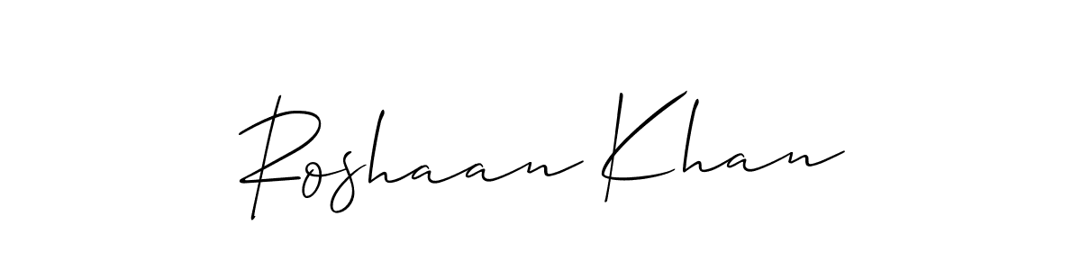 Design your own signature with our free online signature maker. With this signature software, you can create a handwritten (Allison_Script) signature for name Roshaan Khan. Roshaan Khan signature style 2 images and pictures png