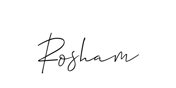 How to make Rosham signature? Allison_Script is a professional autograph style. Create handwritten signature for Rosham name. Rosham signature style 2 images and pictures png