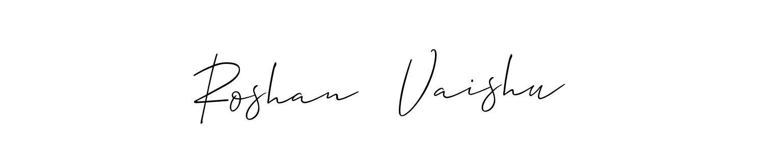 Best and Professional Signature Style for Roshan   Vaishu. Allison_Script Best Signature Style Collection. Roshan   Vaishu signature style 2 images and pictures png