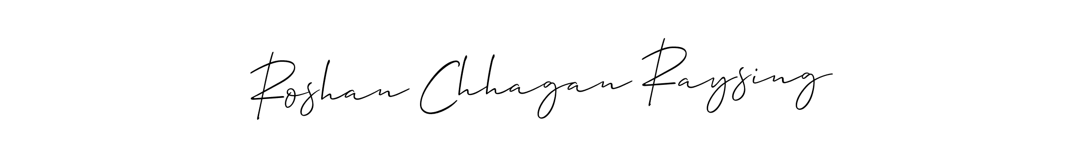 Use a signature maker to create a handwritten signature online. With this signature software, you can design (Allison_Script) your own signature for name Roshan Chhagan Raysing. Roshan Chhagan Raysing signature style 2 images and pictures png