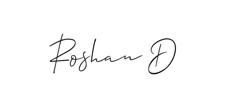 if you are searching for the best signature style for your name Roshan D. so please give up your signature search. here we have designed multiple signature styles  using Allison_Script. Roshan D signature style 2 images and pictures png