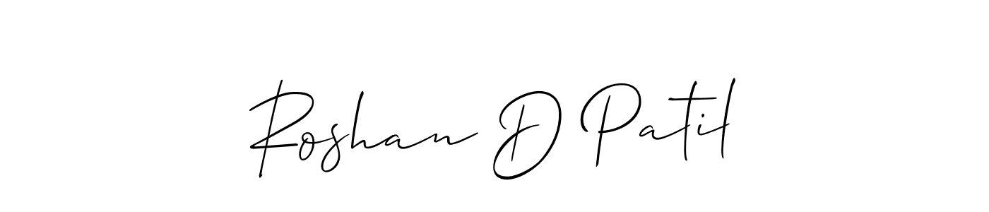Use a signature maker to create a handwritten signature online. With this signature software, you can design (Allison_Script) your own signature for name Roshan D Patil. Roshan D Patil signature style 2 images and pictures png