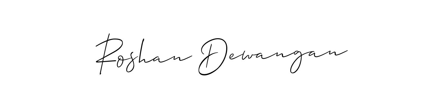 How to make Roshan Dewangan signature? Allison_Script is a professional autograph style. Create handwritten signature for Roshan Dewangan name. Roshan Dewangan signature style 2 images and pictures png