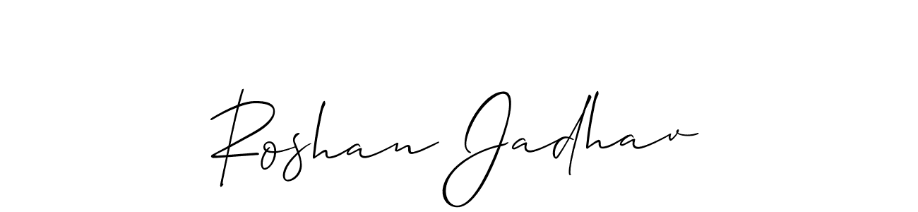 Create a beautiful signature design for name Roshan Jadhav. With this signature (Allison_Script) fonts, you can make a handwritten signature for free. Roshan Jadhav signature style 2 images and pictures png