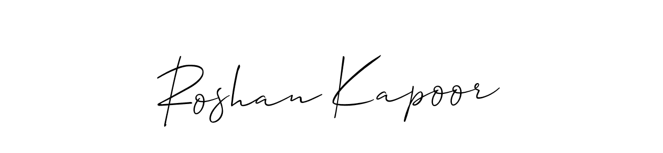 How to make Roshan Kapoor name signature. Use Allison_Script style for creating short signs online. This is the latest handwritten sign. Roshan Kapoor signature style 2 images and pictures png