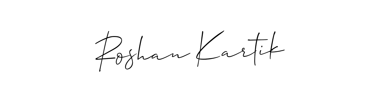 Design your own signature with our free online signature maker. With this signature software, you can create a handwritten (Allison_Script) signature for name Roshan Kartik. Roshan Kartik signature style 2 images and pictures png