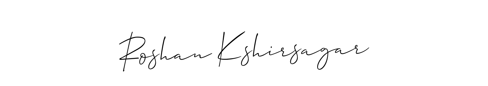 The best way (Allison_Script) to make a short signature is to pick only two or three words in your name. The name Roshan Kshirsagar include a total of six letters. For converting this name. Roshan Kshirsagar signature style 2 images and pictures png